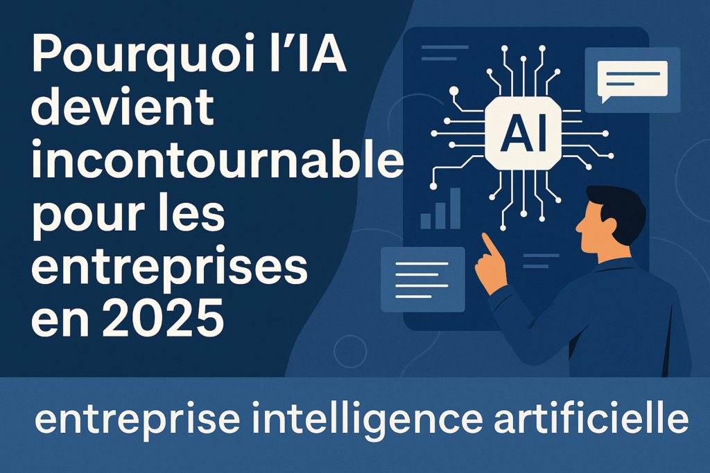 Dirigeant d’entreprise interagissant avec une interface IA – transformation digitale 2025