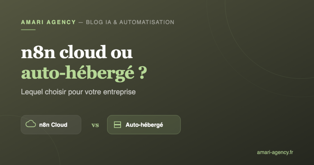 Comparatif n8n Cloud contre n8n auto-hébergé