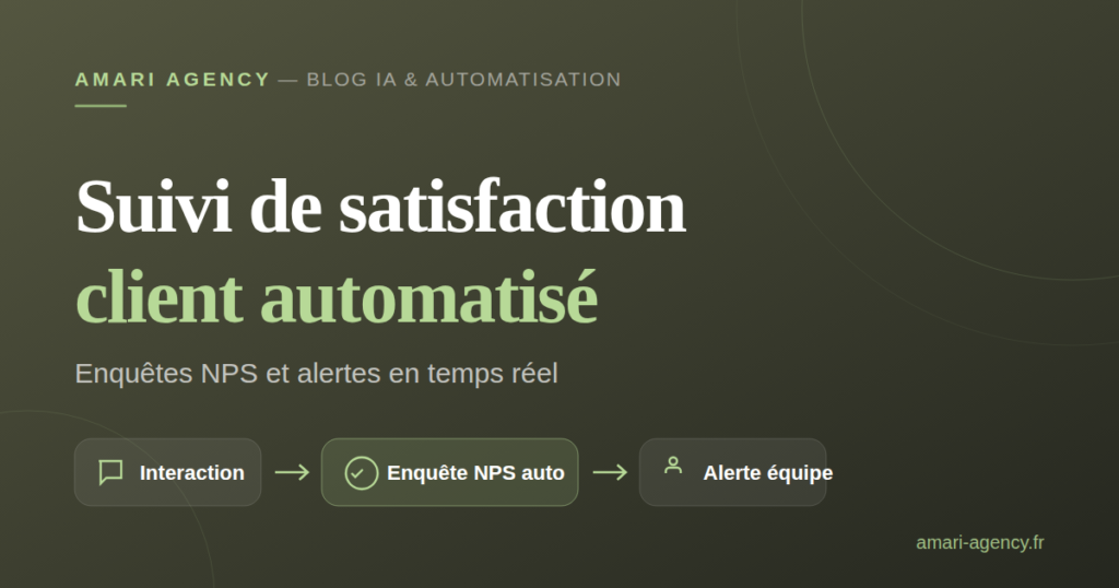 Illustration : automatiser le suivi de satisfaction client avec enquêtes NPS et alertes
