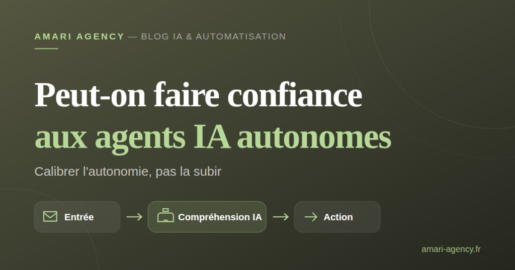 Peut-on faire confiance aux agents IA autonomes, article Amari Agency