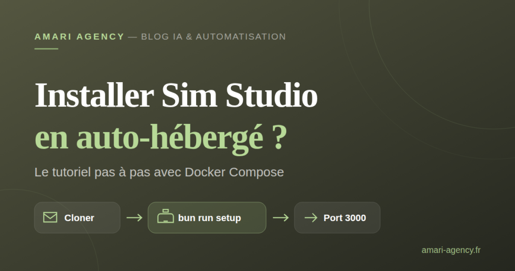 Visuel de couverture : installer Sim Studio en auto-hébergé avec Docker Compose