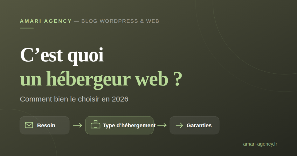 C'est quoi un hébergeur web ? Comment bien le choisir en 2026 - Amari Agency