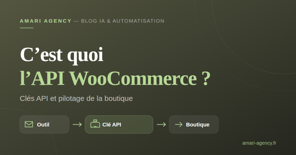 C'est quoi l'API WooCommerce, illustration Amari Agency