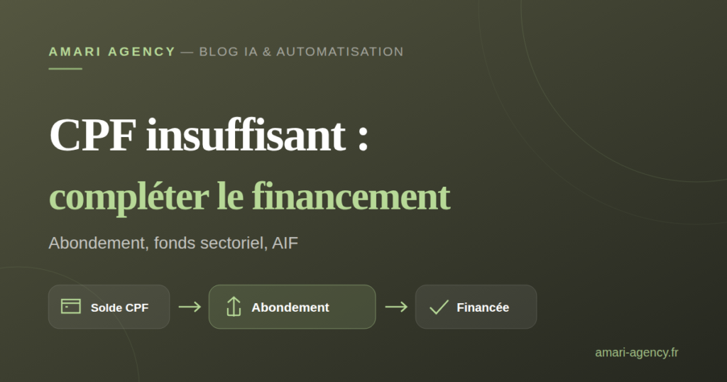 Illustration : CPF insuffisant, comment compléter le financement d'une formation