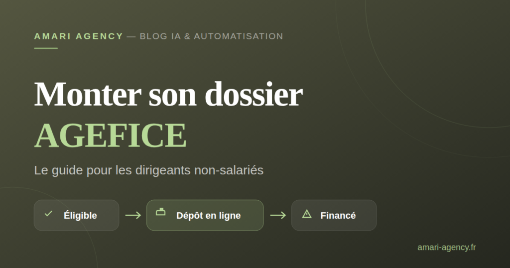 Illustration : les 3 grandes étapes pour monter son dossier AGEFICE en tant que dirigeant