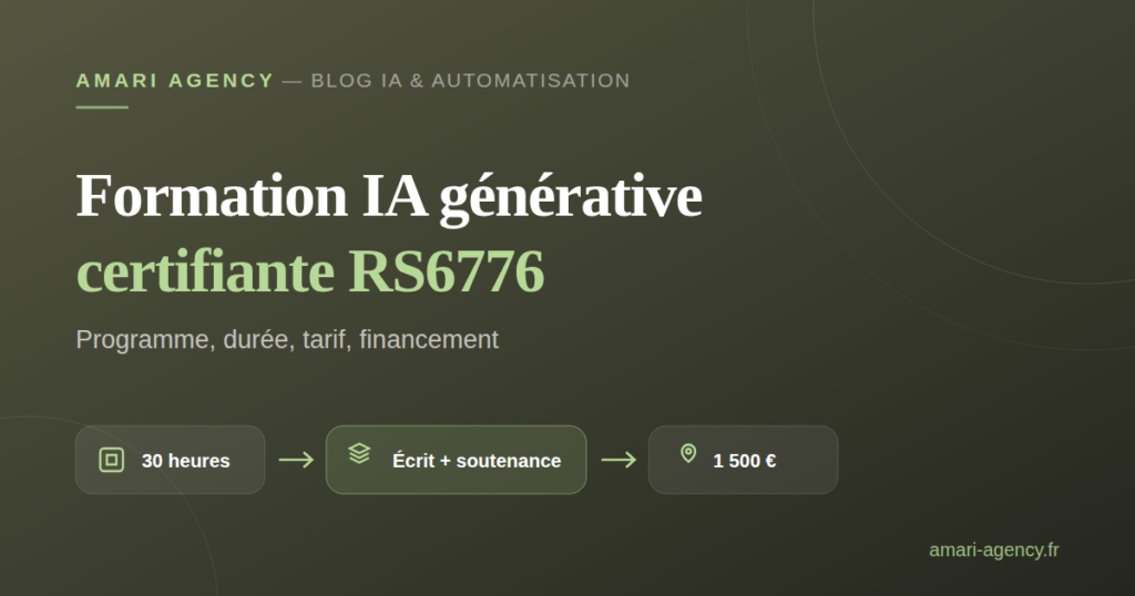 Formation IA générative certifiante RS6776 : tout ce qu'il faut savoir
