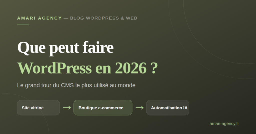 Illustration : que peut faire WordPress en 2026, le grand tour du CMS