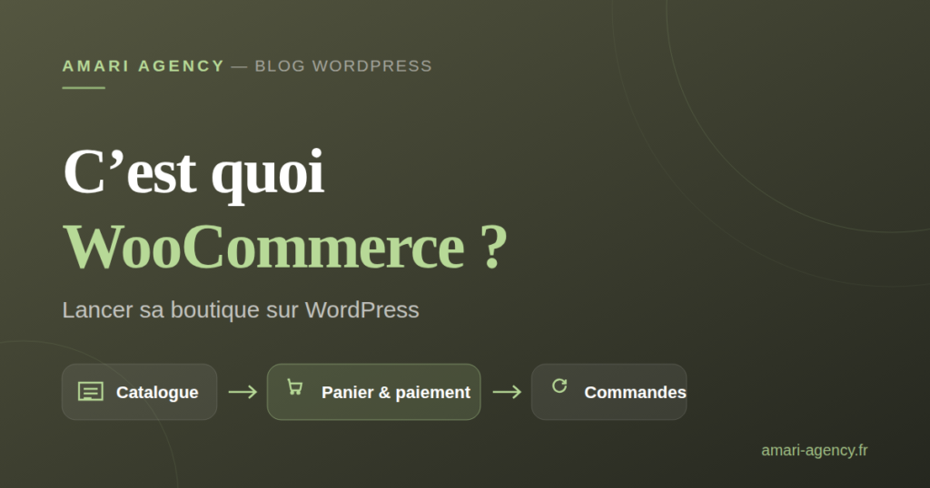 C’est quoi WooCommerce - catalogue produits, panier, paiement et commandes